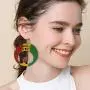 TIANHONGYAN Natural Wooden Bohemian Statement Earrings African Wooden Dangle Ethnic Retro Earrings for Womens Girls Exaggeration Wooden Hollow Round African Earrings