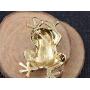 Alilang Czech Crystal Rhinestone Synthetic Emerald Golden Frog Fashion Jewelry Pin Brooch