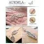 Aukmla Boho Lariat Necklace Silver Leaf Pendant Necklaces Chain Jewelry for women and Girls