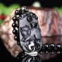 Pure Natural Zodiac Necklace Pendant Made of Obsidian Gemstone Horoscope Animal Sign Amulet