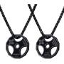 U7 Men Women Fitness Dumbbell Necklace Stainless Steel Weight Plate Barbell Chain Pendant Necklace,Customizable