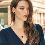 925 Sterling Silver Blue Simulated Sapphire Pendant Necklace and Earrings Set Bundle