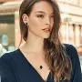 925 Sterling Silver Blue Simulated Sapphire Pendant Necklace and Earrings Set Bundle 925 Sterling Silver Blue Simulated Sapphire Pendant Necklace and Earrings Set Bundle