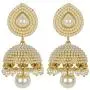Royal Bling Golden Pearl Minakari Jhumki/Jhumka Earrings