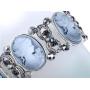 Alilang Stretchy Antique Silvery Tone Clear Crystal Rhinestones Victorian Cameo Lady Bangle Bracelet