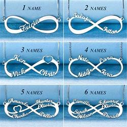 Getname Necklace Personalized Infinity Family Name Pendant with Any Names Eternal Infinity Name Necklace Brass