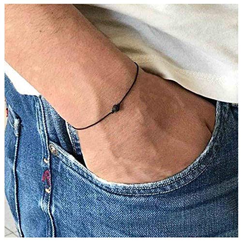 TseanYi Lava Rock Bracelet Black Leather Rope Bracelet Boho Unisex Hand Chain Bracelets Jewelry Gifts for Everyone