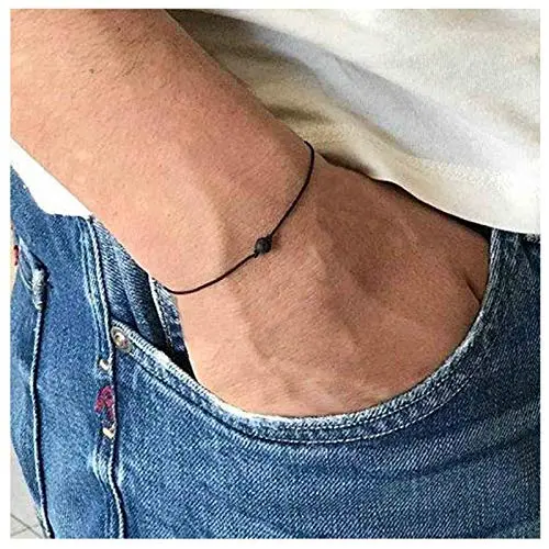 TseanYi Lava Rock Bracelet Black Leather Rope Bracelet Boho Unisex Hand Chain Bracelets Jewelry Gifts for Everyone