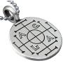 Jewish Judaism Jewelry AGLA Atah Gibor Le-olam Adonai אגלא Pewter Mens Pendant Necklace Protection Amulet Luck Money Wealth Talisman Safe Travel Charm Victory Medallion for men w Silver Ball Chain