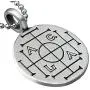 Jewish Judaism Jewelry AGLA Atah Gibor Le-olam Adonai אגלא Pewter Mens Pendant Necklace Protection Amulet Luck Money Wealth Talisman Safe Travel Charm Victory Medallion for men w Silver Ball Chain