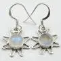 SilverStarJewel 925 Sterling Silver Natural Rainbow Moonstone Sun Earrings 2.8 cm SilverStarJewel 925 Sterling Silver Natural Rainbow Moonstone Sun Earrings 2.8 cm