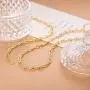 18K Gold Chain Necklace for Women Dainty Paperclip link Chunky Chain Choker Bracelet Necklace Set Best Valentines Day Mothers Day Jewelry Gift for Mom Men Women Girls Wife Girlfriend Her