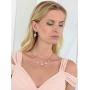 Mariell Elegant Vine Rose Gold Necklace and Earrings Set for Weddings, Brides & Formals