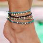 kelistom Waterproof Handmade Anklet Set for Women Bohemian Braided String Rope Bead Chain Ankle Bracelet Hawaii Adjustable Beach Foot Jewelry