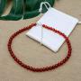 Sea of Ice Precious Gemstone 6mm Round Beads Necklace 14'' Plus 2'' Extender with Sterling Silver Spring Ring Clasp