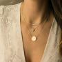 Rhinelife Layered Dainty Circle Chokers Necklace Y Pendant Handmade 14K Gold Plated Rectangle Bar Long Necklace for Women Simple Boho Jewelry Gift