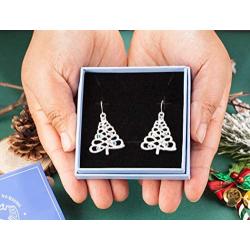 2020 Christmas Gifts Snow Christmas Tree Earrings for Women Girls CZ Dangle Drop Earring for Women Girls Holiday Jewelry