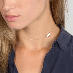FXmimior Dove Bird Deck Shapped Plated Chic Necklace Jewelry For Women