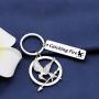 FAADBUK The Hunger Games Inspired Keychain Catching Fire Jewelry Hunger Games Mockingjay Bird Keyring for Hunger Games Fans