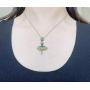 DMOMSA Emerald Green Ballet Girl Pendant Necklace Jewelry Gift, Woman Gift Suitable for Birthday Party Anniversary Valentines Day