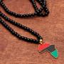 Okuna Outpost Traditional Africa Necklace with Country Pendant for Men and Women (Black, 30 in)