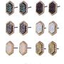 Lullabb 6 Pairs Women Crystal Druse Stud Earrings Hypoallergenic Geometry Shiny Druzy Ear-ring Men boys Fashion Jewelry for girls