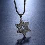 Beautlace Star of David Necklaces Silver/18K Gold/Black Gun Plated Jewish Six Point Star Israel Pendant Hexagon Charm Jewelry for Men and Women KP0004