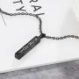 Love Jewelry Personalized Couple Stainless Steel Necklace Engraved Initial Name Vertical Bar Necklace Birthday Gift