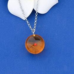 FAADBUK Dragon Ball Z Lover Gift Dragon Ball Z 1-7 Stars Crystal Ball Necklace Yellow and Red Star Dragon Ball Necklace Anime Collectibles Ideal Gift for Family Friend