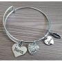 Luvalti Grandma Nana Love Heart Charm Bracelet Adjustable Bangle Gift for Women