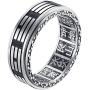 ALEXTINA Mens 8MM Stainless Steel Yin Yang Spinner Ring Ba Gua Feng Shui Eight Trigrams Signet Band