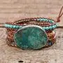 YGLINE Chakra Handmade Leather Wrap Bracelet Imperial Jasper Wrap Adjustable Bead Bracelet YGLINE Chakra Handmade Leather Wrap Bracelet Imperial Jasper Wrap Adjustable Bead Bracelet