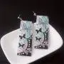 Demon Slayer Tanjiro Earrings - Kimetsu No Yaiba Acrylic Hanafuda Earrings - Good Ideal For Women and Girl Demon Slayer Tanjiro Earrings - Kimetsu No Yaiba Acrylic Hanafuda Earrings - Good Ideal For Women and Girl
