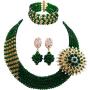 aczuv 5 Rows Nigerian Beads Jewelry Set African Beads Necklace Wedding Party Jewelry Sets