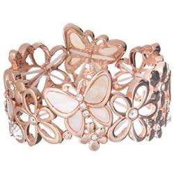 Jewelry Nexus Shell Butterfly & Flower Designer Bracelet
