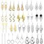 20 Pairs Alloy Earrings with 8 PCS Gold,12 PCS Sliver,20 Styles of Earrings for Women Girls Jewelry Fashion and Valentine Birthday Party