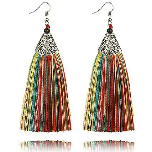 YRY Tassel Earrings Fringe Drop Long Dangling Bohemian Statement Thread Earrings for Women Wedding Party Jewelry YRY Tassel Earrings Fringe Drop Long Dangling Bohemian Statement Thread Earrings for Women Wedding Party Jewelry