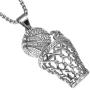 SINLEO Mens Hiphop Iced Out Diamond Mini Basketball Rim Pendant Stainless Steel Necklace Chain