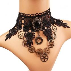 MIUNIKO Women Party Gothic Steampunk Gear Collar Choker Necklace Party Accessories