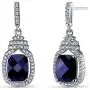Peora Sterling Silver Earrings for Women, Charming Crown Dangle Cushion Cut in Natural, Created and Simulated Gemstones