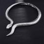 Thunaraz Snake Choker Necklace Costume Halloween Statement Snake Jewelry for Women Silver Gold Retro Snake Shape Collar Necklace Curved Bar Design Adjustable