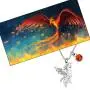 WSNANG Phoenix Rising Rebirth Jewelry Phoenix Necklace Inspirational Phoenix Gift for Phoenix Lovers Graduates Gifts