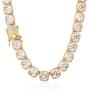TRIPOD JEWELRY 10mm Tennis Chain for Men Cluster Lab Diamond Iced Out Necklace,18K Gold/ White Gold/ Rose Gold Plated Choker Necklaces for Women with Full Iced Clasp