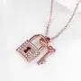 Kebaner Fashion Jewelry Lock in My Heart Lock & Key Crystal Rose Gold Plated Necklace Pendant for Women Kebaner Fashion Jewelry Lock in My Heart Lock & Key Crystal Rose Gold Plated Necklace Pendant for Women