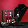 MTSCE 4 Pc Womens Glitter Jewelry Sets Plaid Print Leather Multi-Layer Bracelet Necklace Earrings Sets for Women Girls