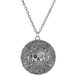 LUREME Inspired by Pirates of The Caribbean Movies Cursed Aztec Coin Medallion Necklace Skull Necklace(01003817)