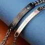 Jemant Couples Bracelets for Him Her Set King Queen Black Engraving Pink Stainless Steel Simple Promise Matching Relationship Bracelets for Couples Husband Wife Gf Bf V Day Gifts