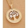 Colombian Tree Pendant, Hand cut Colombian Coin, 1'' diameter, (# 868)
