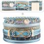 GelConnie Heart Leather Cuff Bracelet Multi Strand Wrap Around Bracelets Magnetic Boho Bangle Bohemian Jewelry Gift for Women, Mother, Wife, Sister, Lover