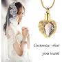 memorial jewelry Gold Angel Wings Glass Heart Urn Pet/Human Cremation Pendant Necklace Jewelry for Ashes